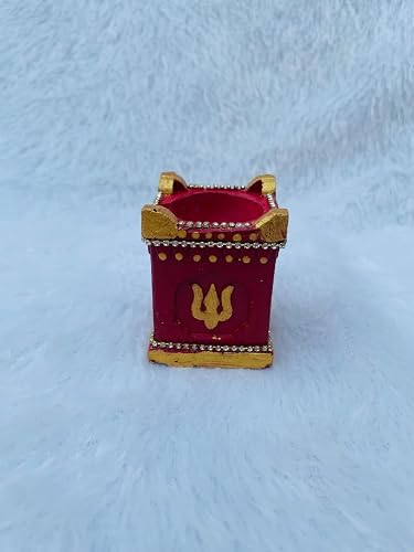 Handmade Tulsi Diya for Home Diwali Decoration with Rhine Stone Chain, Decoration Items Puja, Earthen Clay Terracotta Diya, Navratri, Diwali, Pooja Purpose Outdoor Indoor Garden Decor (Pack of 1)