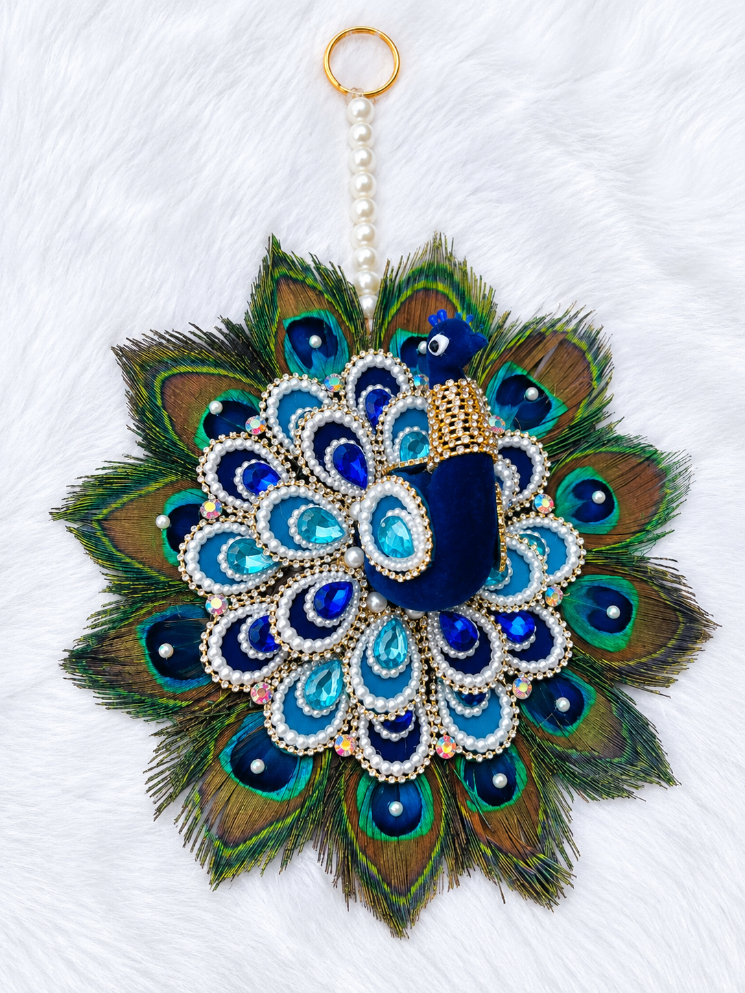 Trio Ecart Wall Decoration Peacock Door Hanging Decorative Wall Hanging Festive Home Entrance Decor (8 x 8 Inch)